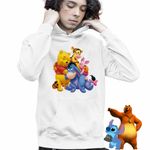 Fashion, accesorii si bijuterii - Copii - Imbracaminte copii - Pulovere si hanorace copii - Hanorac Copii Baieti Ursuletul Winnie the Pooh Familie Puh, alb, marime XS Copii - Infinity.ro