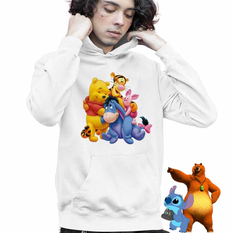Fashion, accesorii si bijuterii - Copii - Imbracaminte copii - Pulovere si hanorace copii - Hanorac Copii Baieti Ursuletul Winnie the Pooh Familie Puh, alb, marime XS Copii - Infinity.ro