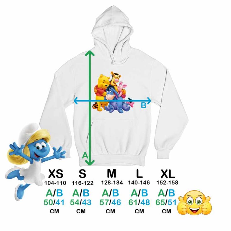 Fashion, accesorii si bijuterii - Copii - Imbracaminte copii - Pulovere si hanorace copii - Hanorac Copii Baieti Ursuletul Winnie the Pooh Familie Puh, alb, marime XS Copii - Infinity.ro