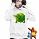 Fashion, accesorii si bijuterii - Copii - Imbracaminte copii - Pulovere si hanorace copii - Hanorac Copii Baieti Glorbo Fruttodrillo Brainrot, alb, marime XL Copii - Infinity.ro