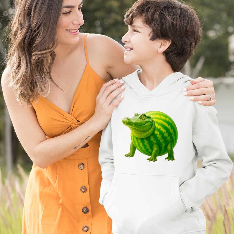Fashion, accesorii si bijuterii - Copii - Imbracaminte copii - Pulovere si hanorace copii - Hanorac Copii Baieti Glorbo Fruttodrillo Brainrot, alb, marime XL Copii - Infinity.ro