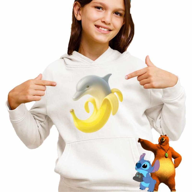 Fashion, accesorii si bijuterii - Copii - Imbracaminte copii - Pulovere si hanorace copii - Hanorac Copii Fete Funny Italian Meme Brainrot Italian, alb, marime S Copii - Infinity.ro