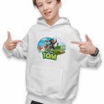 Fashion, accesorii si bijuterii - Copii - Imbracaminte copii - Pulovere si hanorace copii - Hanorac Copii Baieti My Talking Tom All Team, alb, marime XS Copii - Infinity.ro
