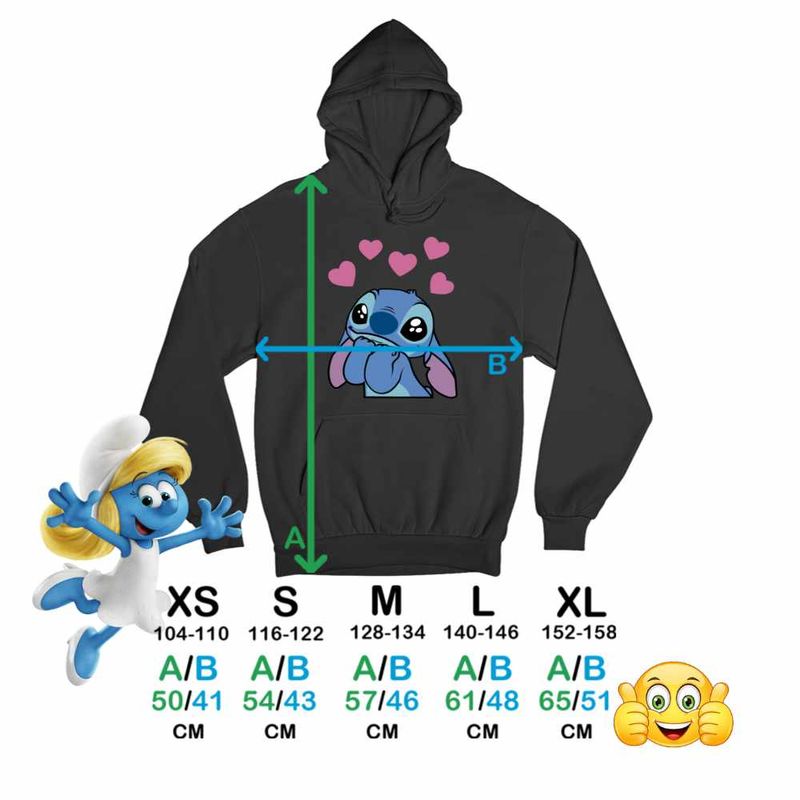 Fashion, accesorii si bijuterii - Copii - Imbracaminte copii - Pulovere si hanorace copii - Hanorac Copii Baieti Stich I Love You Valentines Day Dragobete, negru, marime XS Copii - Infinity.ro