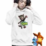 Fashion, accesorii si bijuterii - Copii - Imbracaminte copii - Pulovere si hanorace copii - Hanorac Copii Baieti Talking Tom, alb, marime L Copii - Infinity.ro