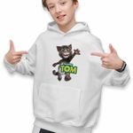Fashion, accesorii si bijuterii - Copii - Imbracaminte copii - Pulovere si hanorace copii - Hanorac Copii Baieti Talking Tom, alb, marime L Copii - Infinity.ro