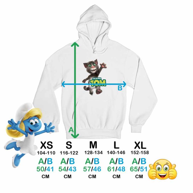 Fashion, accesorii si bijuterii - Copii - Imbracaminte copii - Pulovere si hanorace copii - Hanorac Copii Baieti Talking Tom, alb, marime L Copii - Infinity.ro