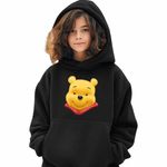 Fashion, accesorii si bijuterii - Copii - Imbracaminte copii - Pulovere si hanorace copii - Hanorac Copii Fete Winnie the Puh Pooh Cartoon, negru, marime XL Copii - Infinity.ro