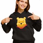 Fashion, accesorii si bijuterii - Copii - Imbracaminte copii - Pulovere si hanorace copii - Hanorac Copii Fete Winnie the Puh Pooh Cartoon, negru, marime XL Copii - Infinity.ro