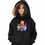 Fashion, accesorii si bijuterii - Copii - Imbracaminte copii - Pulovere si hanorace copii - Hanorac Copii Fete Winnie Labubu Stitch Bluey Sprunki Batman, negru, marime L Copii - Infinity.ro