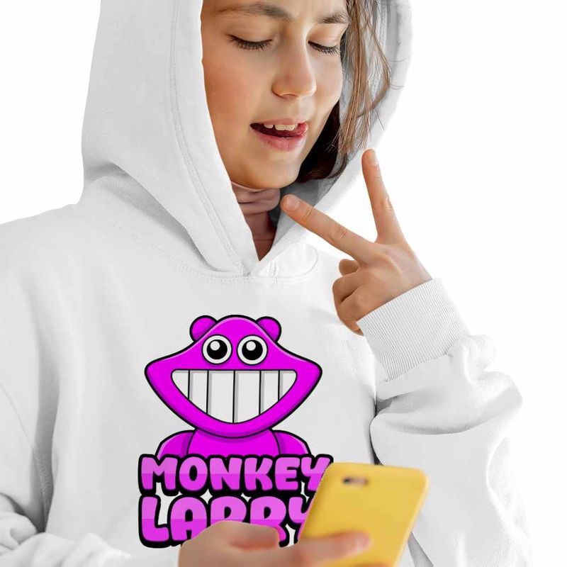 Fashion, accesorii si bijuterii - Copii - Imbracaminte copii - Pulovere si hanorace copii - Hanorac Copii Fete Banban Monkey Larry Garden , alb, marime M Copii - Infinity.ro