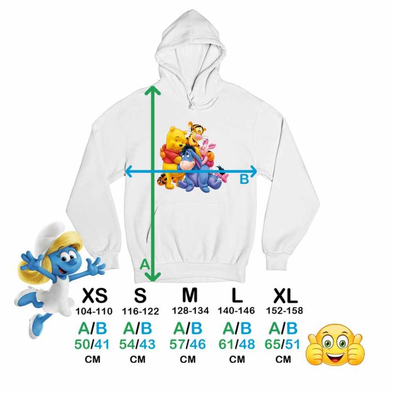 Fashion, accesorii si bijuterii - Copii - Imbracaminte copii - Pulovere si hanorace copii - Hanorac Copii Fete Ursuletul Winnie the Pooh Familie Puh, alb, marime S Copii - Infinity.ro