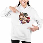 Fashion, accesorii si bijuterii - Copii - Imbracaminte copii - Pulovere si hanorace copii - Hanorac Copii Fete Talking Tom Labubu Harry Potter Balerina Spiderman, alb, marime S Copii - Infinity.ro