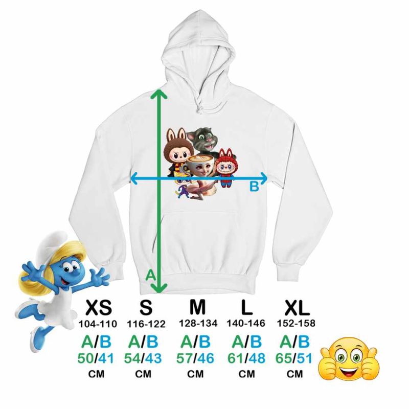 Fashion, accesorii si bijuterii - Copii - Imbracaminte copii - Pulovere si hanorace copii - Hanorac Copii Fete Talking Tom Labubu Harry Potter Balerina Spiderman, alb, marime S Copii - Infinity.ro