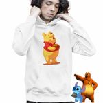 Fashion, accesorii si bijuterii - Copii - Imbracaminte copii - Pulovere si hanorace copii - Hanorac Copii Baieti Winnie the Pooh, alb, marime M Copii - Infinity.ro
