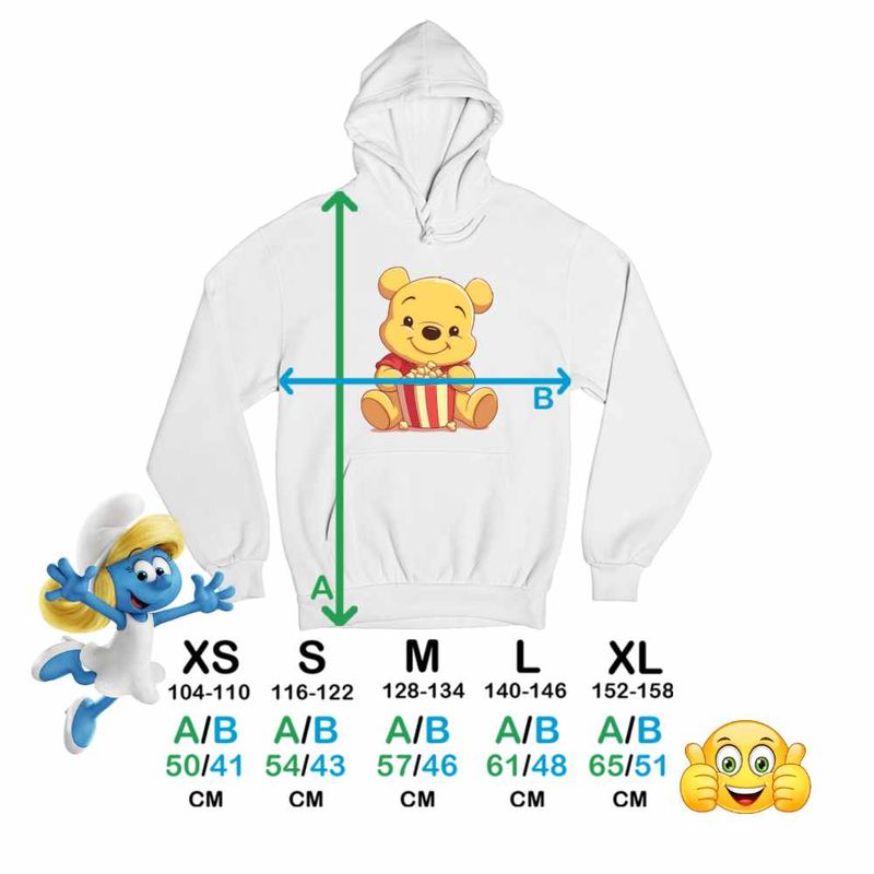 Fashion, accesorii si bijuterii - Copii - Imbracaminte copii - Pulovere si hanorace copii - Hanorac Copii Fete Winnie the Pooh Popcorn, alb, marime S Copii - Infinity.ro
