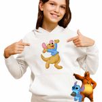 Fashion, accesorii si bijuterii - Copii - Imbracaminte copii - Pulovere si hanorace copii - Hanorac Copii Fete Soricel Roo Ursuletul Winnie the Pooh Puh, alb, marime M Copii - Infinity.ro