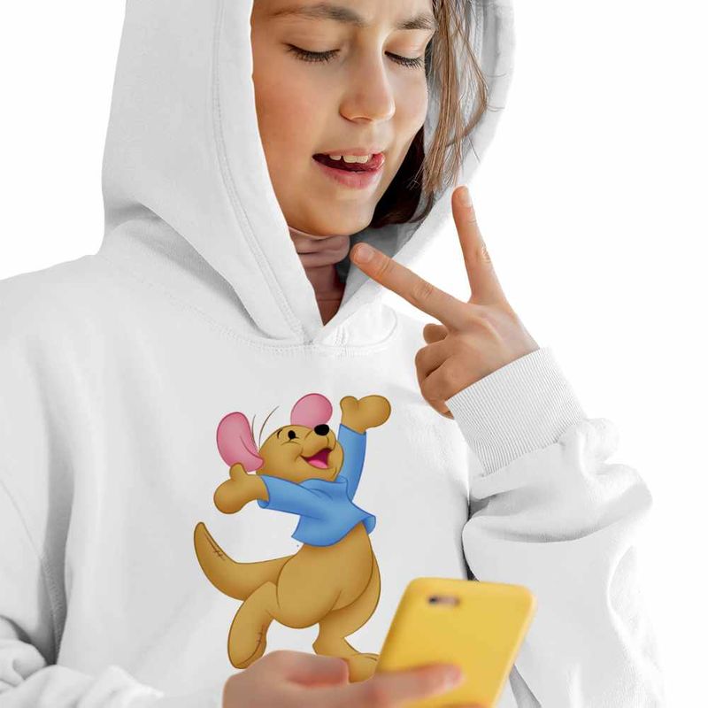 Fashion, accesorii si bijuterii - Copii - Imbracaminte copii - Pulovere si hanorace copii - Hanorac Copii Fete Soricel Roo Ursuletul Winnie the Pooh Puh, alb, marime M Copii - Infinity.ro