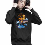 Fashion, accesorii si bijuterii - Copii - Imbracaminte copii - Pulovere si hanorace copii - Hanorac Copii Baieti Tigger Tralalero Tralala Stitch Tigru Rechin, negru, marime XS Copii - Infinity.ro