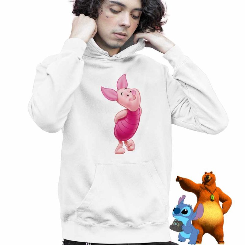Fashion, accesorii si bijuterii - Copii - Imbracaminte copii - Pulovere si hanorace copii - Hanorac Copii Baieti Purcelusul Piglet Ursuletul Winnie the Pooh Puh, alb, marime XL Copii - Infinity.ro