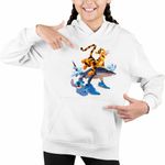Fashion, accesorii si bijuterii - Copii - Imbracaminte copii - Pulovere si hanorace copii - Hanorac Copii Fete Tigger Tralalero Tralala Stitch Tigru Rechin, alb, marime XS Copii - Infinity.ro