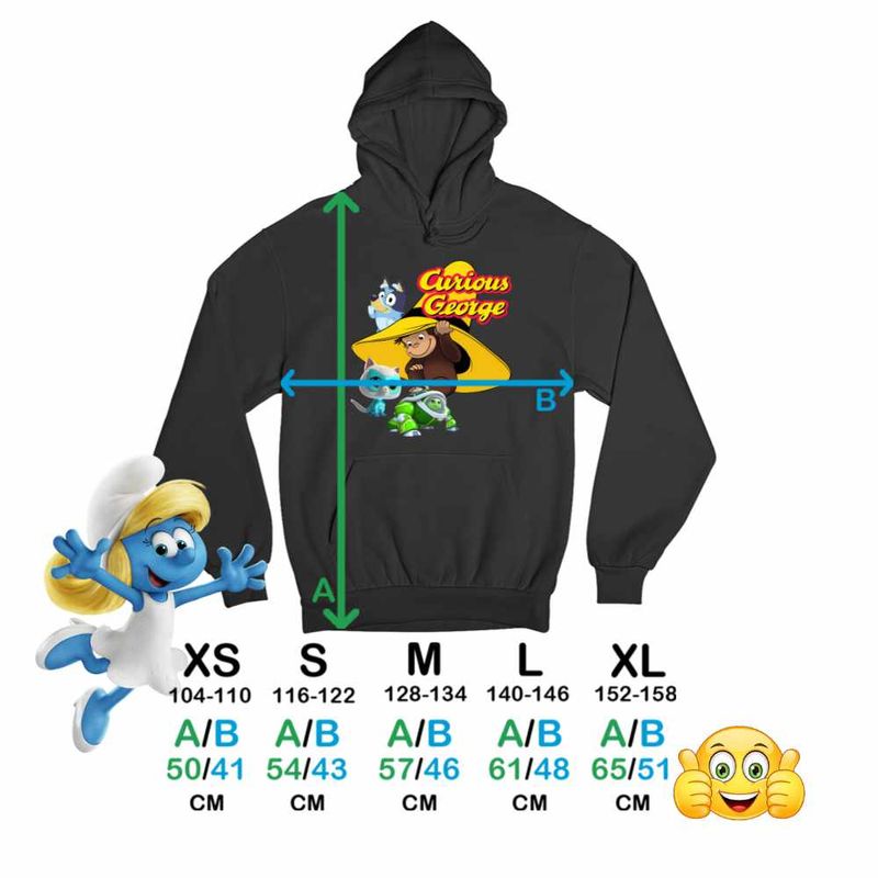 Fashion, accesorii si bijuterii - Copii - Imbracaminte copii - Pulovere si hanorace copii - Hanorac Copii Baieti Curiosul George Bluey Super Pisicute Robogobo, negru, marime L Copii - Infinity.ro