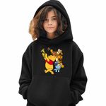 Fashion, accesorii si bijuterii - Copii - Imbracaminte copii - Pulovere si hanorace copii - Hanorac Copii Fete Winnie the Pooh Bluey Blue Vioara Trompeta, negru, marime S Copii - Infinity.ro