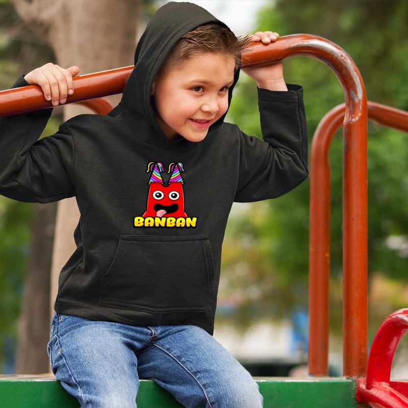 Fashion, accesorii si bijuterii - Copii - Imbracaminte copii - Pulovere si hanorace copii - Hanorac Copii Baieti Banban Happy Desene Animate, negru, marime XS Copii - Infinity.ro