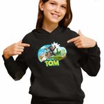 Fashion, accesorii si bijuterii - Copii - Imbracaminte copii - Pulovere si hanorace copii - Hanorac Copii Fete My Talking Tom All Team, negru, marime XS Copii - Infinity.ro