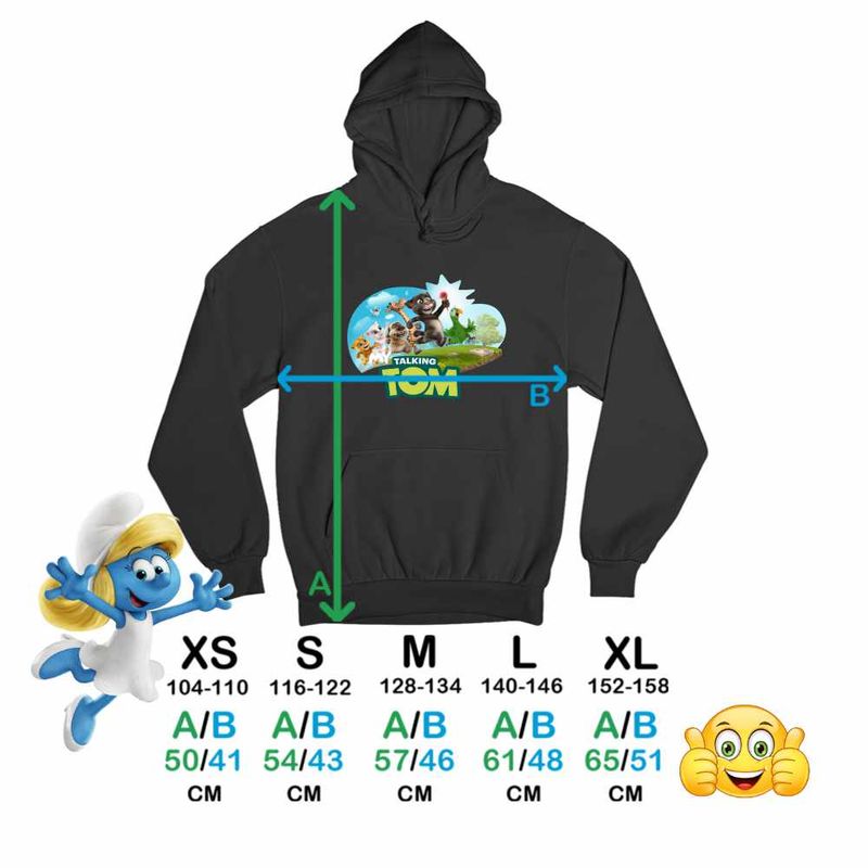 Fashion, accesorii si bijuterii - Copii - Imbracaminte copii - Pulovere si hanorace copii - Hanorac Copii Fete My Talking Tom All Team, negru, marime XS Copii - Infinity.ro