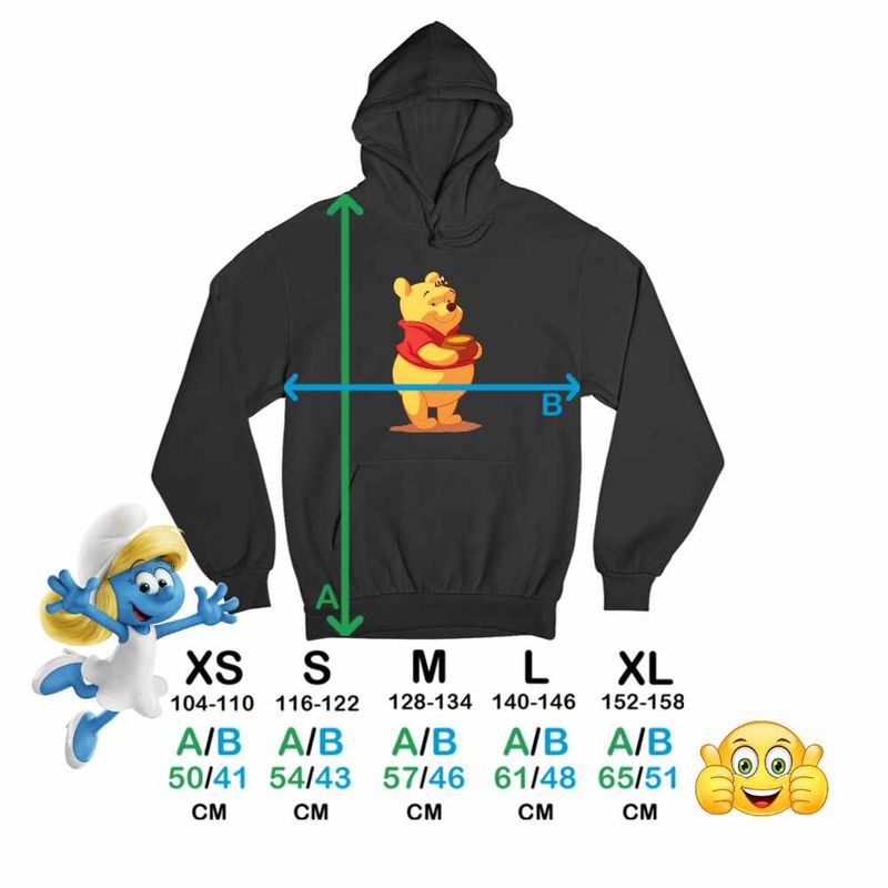 Fashion, accesorii si bijuterii - Copii - Imbracaminte copii - Pulovere si hanorace copii - Hanorac Copii Fete Winnie the Pooh, negru, marime L Copii - Infinity.ro