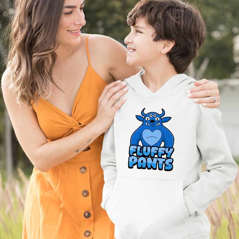 Fashion, accesorii si bijuterii - Copii - Imbracaminte copii - Pulovere si hanorace copii - Hanorac Copii Baieti Banban Fluffy Pants Desene, alb, marime XL Copii - Infinity.ro