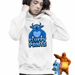 Fashion, accesorii si bijuterii - Copii - Imbracaminte copii - Pulovere si hanorace copii - Hanorac Copii Baieti Banban Fluffy Pants Desene, alb, marime XL Copii - Infinity.ro