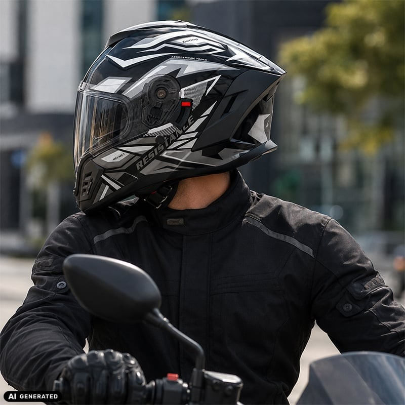 Auto si Moto - Moto - Echipamente protectie moto - Casti moto - Casca Moto/Scuter Integrala FIXATO Raptor, Protectie UV, Viziera Dubla, Design Sportiv, Negru cu Gri, L 59-60cm - Infinity.ro