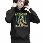 Fashion, accesorii si bijuterii - Copii - Imbracaminte copii - Pulovere si hanorace copii - Hanorac Copii Baieti Brr Brr Patapim Meme Brainrot Italian, negru, marime L Copii - Infinity.ro