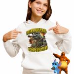 Fashion, accesorii si bijuterii - Copii - Imbracaminte copii - Pulovere si hanorace copii - Hanorac Copii Fete Crocodilo Bombardino Brainrot, alb, marime S Copii - Infinity.ro