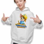 Fashion, accesorii si bijuterii - Copii - Imbracaminte copii - Pulovere si hanorace copii - Hanorac Copii Baieti Pupstruction Phinny Catelusi Constructori, alb, marime L Copii - Infinity.ro