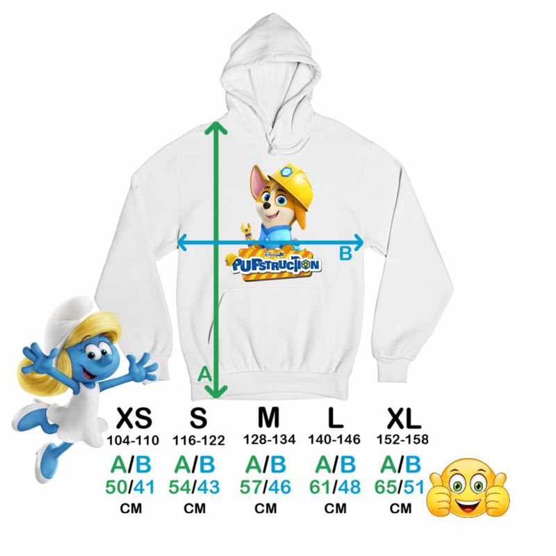 Fashion, accesorii si bijuterii - Copii - Imbracaminte copii - Pulovere si hanorace copii - Hanorac Copii Baieti Pupstruction Phinny Catelusi Constructori, alb, marime L Copii - Infinity.ro