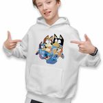Fashion, accesorii si bijuterii - Copii - Imbracaminte copii - Pulovere si hanorace copii - Hanorac Copii Baieti Bluey Family Stitch Stich Bingo, alb, marime S Copii - Infinity.ro