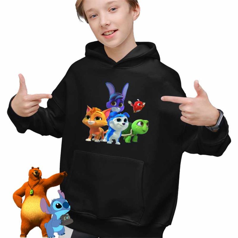 Fashion, accesorii si bijuterii - Copii - Imbracaminte copii - Pulovere si hanorace copii - Hanorac Copii Baieti Robogobo All Gang, negru, marime XS Copii - Infinity.ro