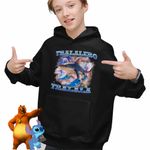 Fashion, accesorii si bijuterii - Copii - Imbracaminte copii - Pulovere si hanorace copii - Hanorac Copii Baieti Italian Meme Tralalero Brainrot, negru, marime L Copii - Infinity.ro