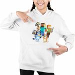 Fashion, accesorii si bijuterii - Copii - Imbracaminte copii - Pulovere si hanorace copii - Hanorac Copii Fete Minecraft Bluey Bingo, alb, marime S Copii - Infinity.ro