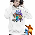 Fashion, accesorii si bijuterii - Copii - Imbracaminte copii - Pulovere si hanorace copii - Hanorac Copii Baieti Minecraft Robogobo, alb, marime XS Copii - Infinity.ro
