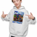 Fashion, accesorii si bijuterii - Copii - Imbracaminte copii - Pulovere si hanorace copii - Hanorac Copii Baieti Italian Retro Meme Shark Brainrot Italia, alb, marime L Copii - Infinity.ro