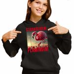 Fashion, accesorii si bijuterii - Copii - Imbracaminte copii - Pulovere si hanorace copii - Hanorac Copii Fete Strawberrini Flamingini Brainrot, negru, marime L Copii - Infinity.ro