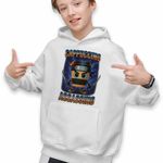 Fashion, accesorii si bijuterii - Copii - Imbracaminte copii - Pulovere si hanorace copii - Hanorac Copii Baieti Cappuccino Assassino Ninja Brainrot, alb, marime XL Copii - Infinity.ro