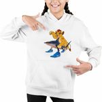 Fashion, accesorii si bijuterii - Copii - Imbracaminte copii - Pulovere si hanorace copii - Hanorac Copii Fete Kion Garda Felina Tralalero Tralala Tiktok Meme, alb, marime XS Copii - Infinity.ro