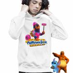 Fashion, accesorii si bijuterii - Copii - Imbracaminte copii - Pulovere si hanorace copii - Hanorac Copii Baieti Pupstruction Roxy Catelusi Constructori, alb, marime XL Copii - Infinity.ro