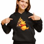Fashion, accesorii si bijuterii - Copii - Imbracaminte copii - Pulovere si hanorace copii - Hanorac Copii Fete Winnie the Pooh Craciun Puh Sarbatori, negru, marime XL Copii - Infinity.ro