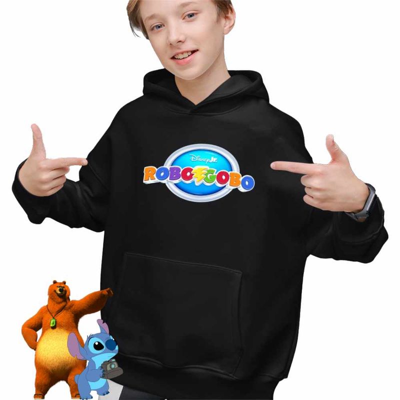 Fashion, accesorii si bijuterii - Copii - Imbracaminte copii - Pulovere si hanorace copii - Hanorac Copii Baieti Robogobo Logo, negru, marime XS Copii - Infinity.ro
